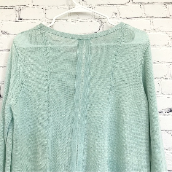 Eileen Fisher Sweater 100% Linen Pale Green Lightweight Size Large - Picture 6 of 9